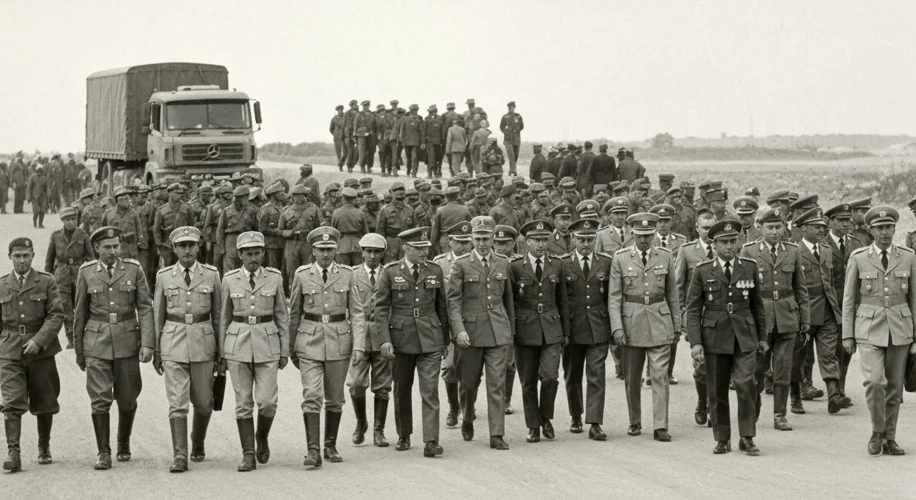 United Nations peacekeeping forces arriving in Egypt after the Suez Crisis.