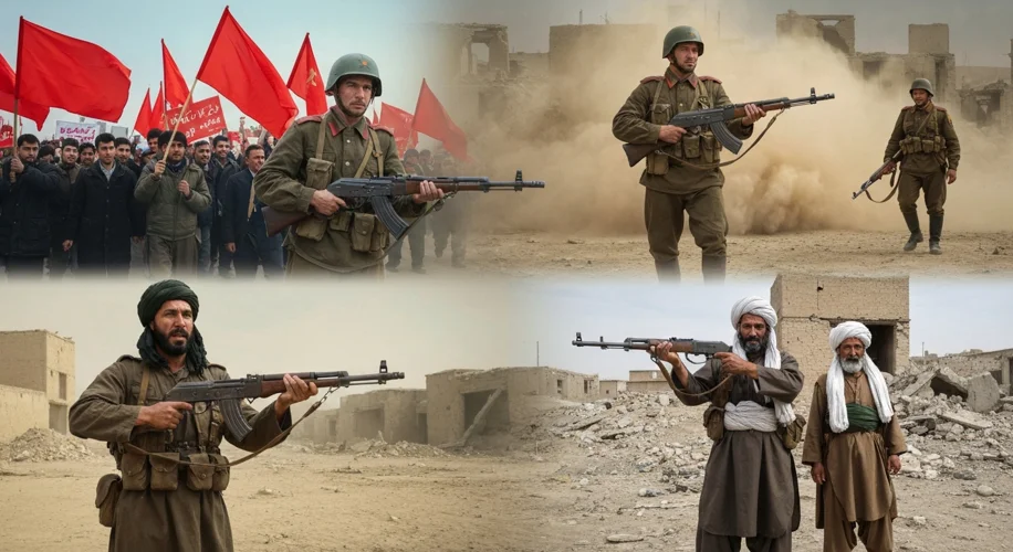 Afghanistan's Crucible: Decades of Conflict from Saur Revolution to Taliban