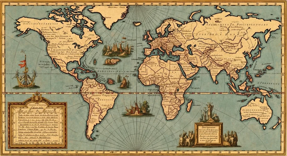 A detailed map of the world from the Elizabethan era, showing unexplored territories and routes of f
