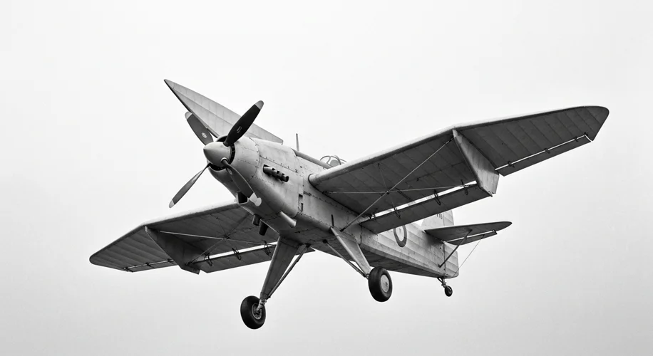 A black and white photograph of an early, experimental aircraft with unusual, angular wing shapes, s