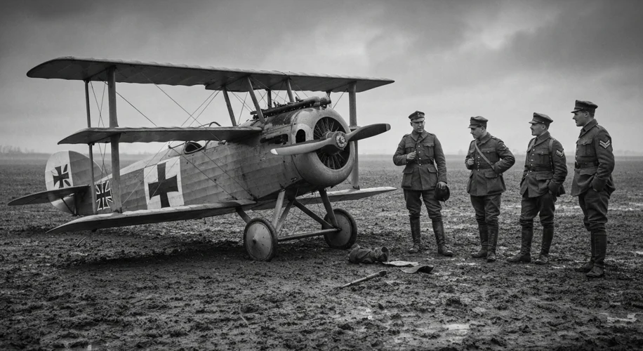 A black and white photograph showing a group of Allied pilots, likely British or American, gathered 