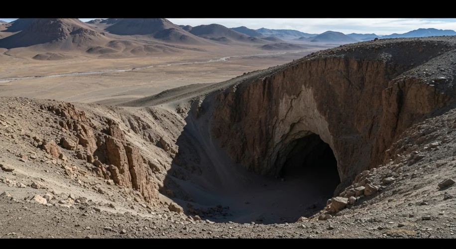 A panoramic view of the desolate, high-altitude landscape of the Tibetan Plateau, highlighting the e