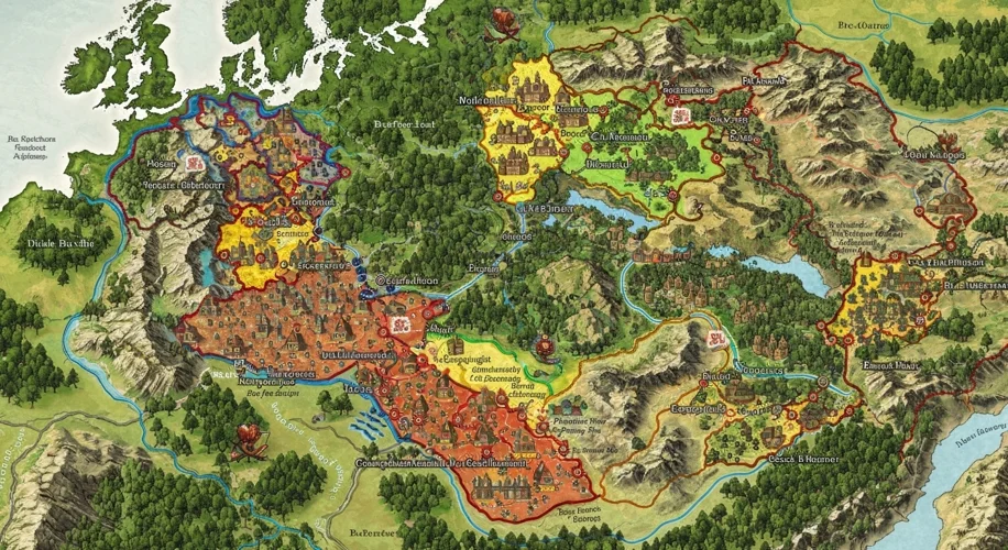 A map illustrating the complex geopolitical landscape of 17th-century Eastern Europe, highlighting t