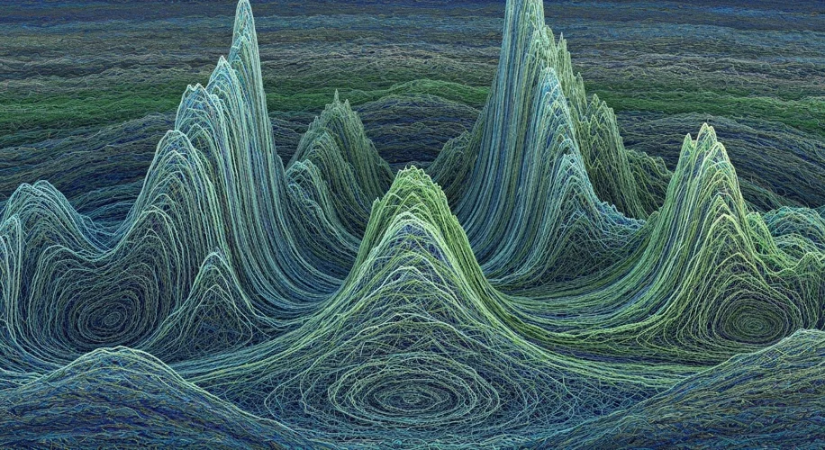 A complex graph illustrating cyclical patterns in geological data over millions of years, with disti