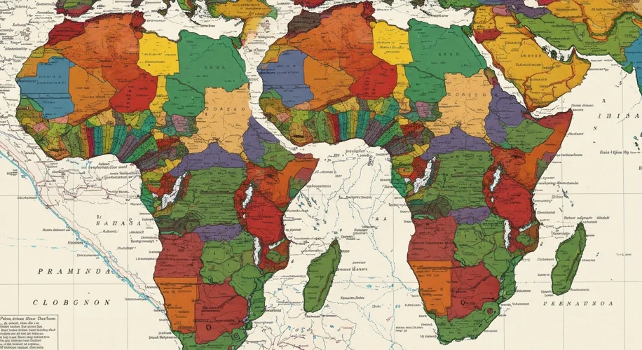 A montage of maps showing Africa before and after the Scramble, highlighting the drastic division of