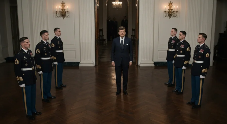 President John F. Kennedy addressing the nation on television, explaining the discovery of Soviet mi