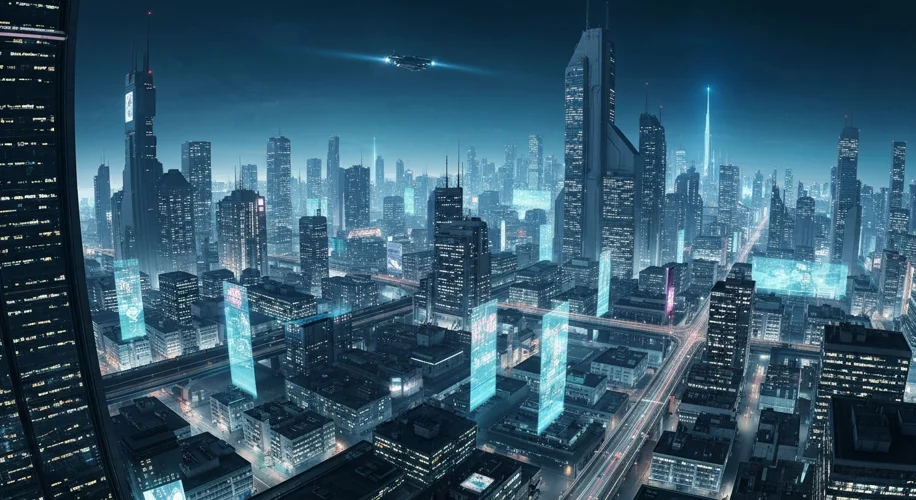 A modern, brightly lit vertical farm with rows of various leafy greens like lettuce and spinach grow