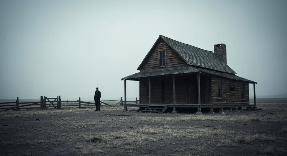 A historical depiction of a colonial American hanging, with a crowd gathered around a wooden gallows